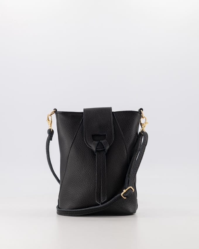 Teatro - Kendra - Classic Grain - Crossbodytasje - Leer - Black