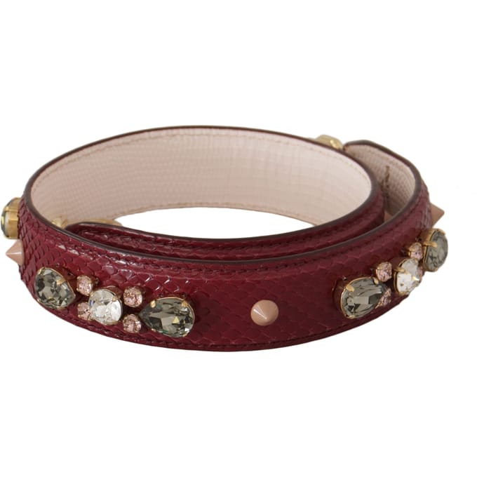 Dolce & Gabbana Elegante Pythonleren Tasband in Dames Bordeaux