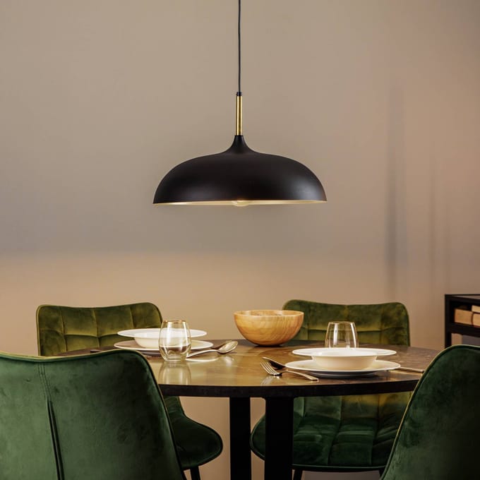 Eko-Light Hanglamp Lincoln, zwart/goud