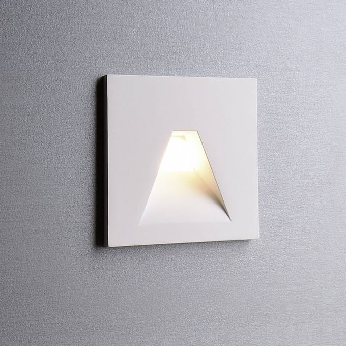 Deko-Light LED wand inbouwlamp SET Alwaid, wit 8 x 8 cm hoek 2.700 K