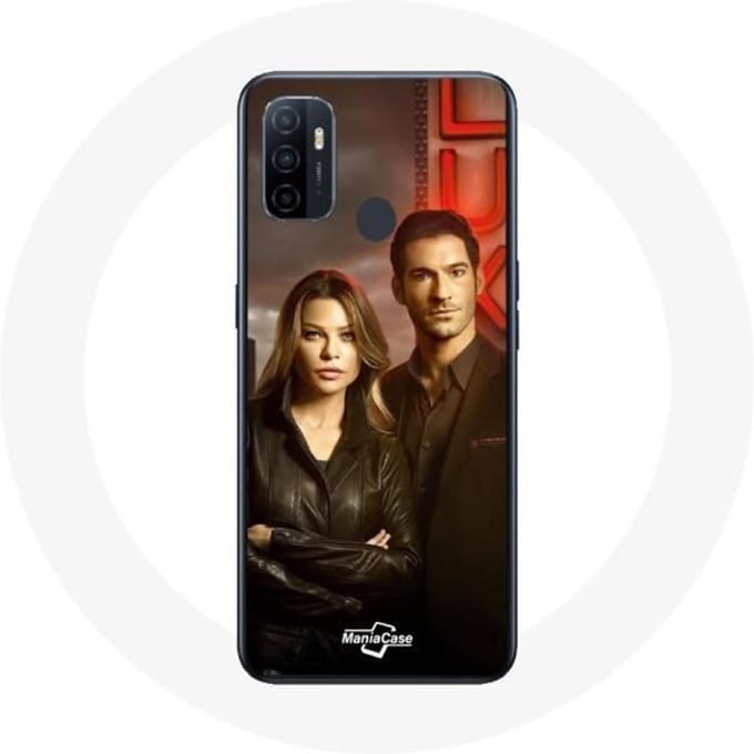 Oppo A53 hoesje Chloe Decker en Lucifer Morningstar