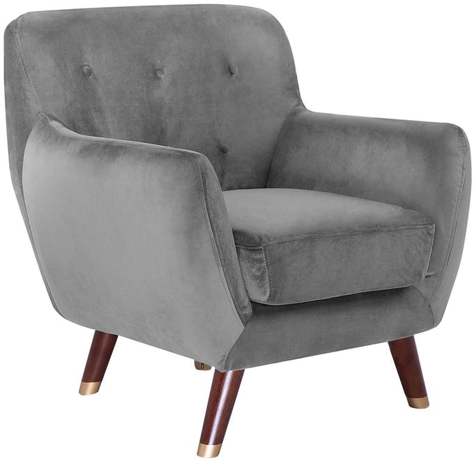 BODO - Fauteuil - Grijs - Fluweel