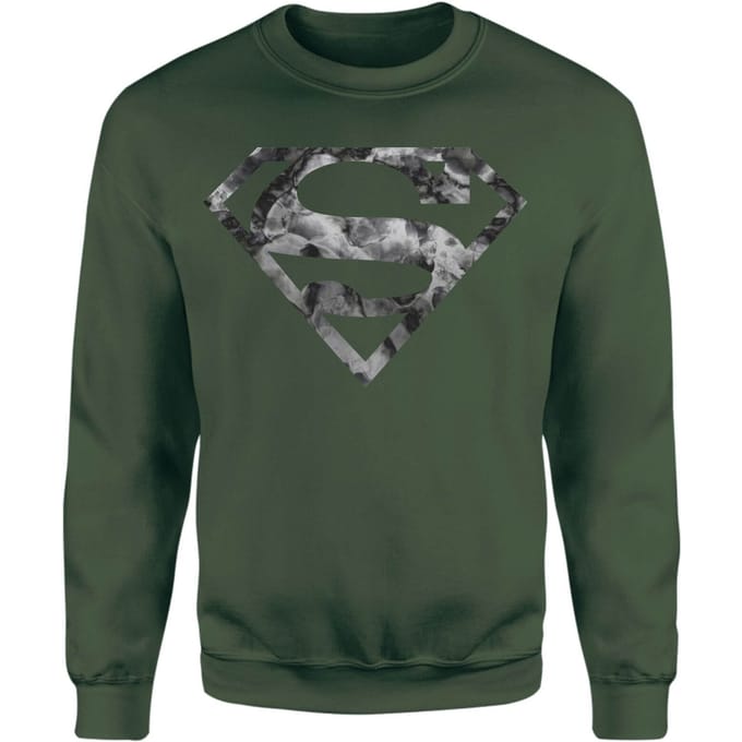 Marble Superman Logo Sweatshirt - Green - S