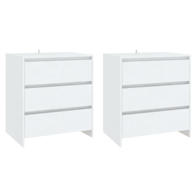 vidaXL - 3 - st - Dressoirs - bewerkt - hout - wit