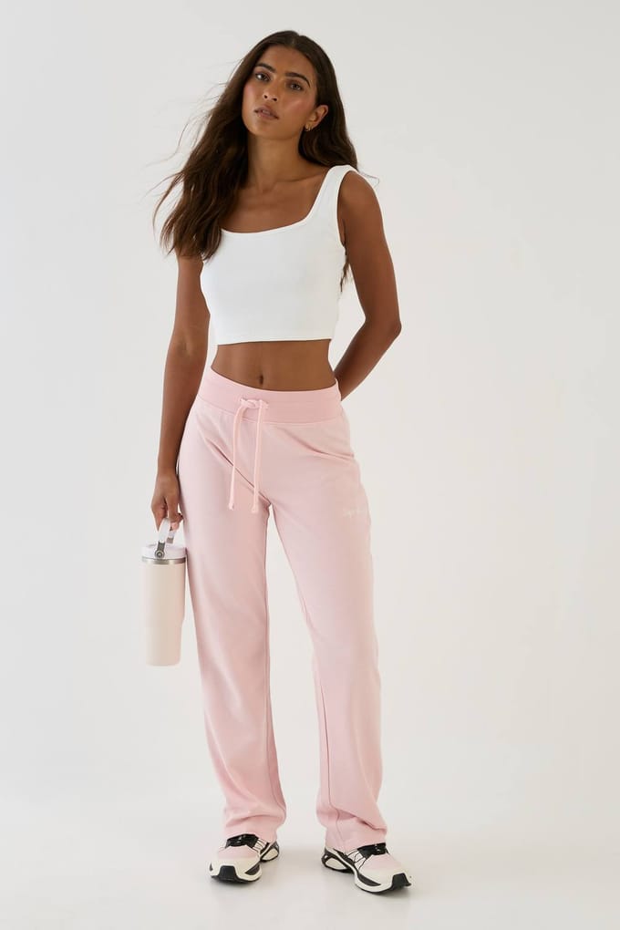 Dames Dsgn Studio Loopback Lage Taille Uitlopende Joggingbroek | Light Pink | Maat: Medium
