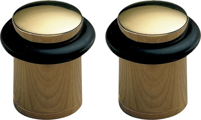 AMIG Deurstopper/deurbuffer - 2x - D20mm - inclusief schroeven - goud