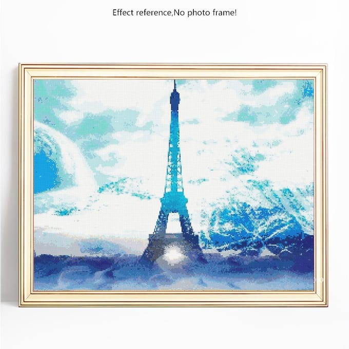 5D diamant schilderij Eiffeltoren diamant borduurwerk verkoop schilderachtige volledige ronde strass 20X30 white