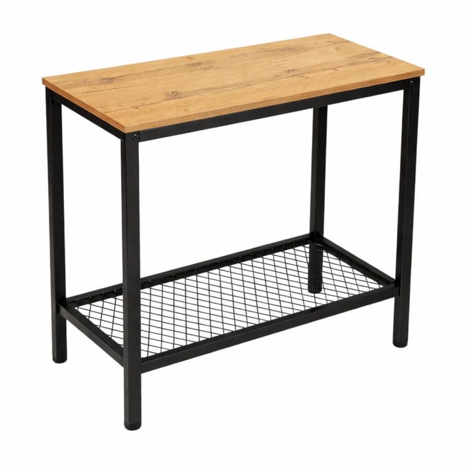 BEGRYF - Bijzettafel - eikenkleur - zwart frame - 60x30x60 cm