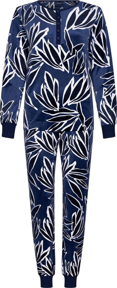 Pastunette Pyjama set - Flow - Donkerblauw - Velours - Maat 48