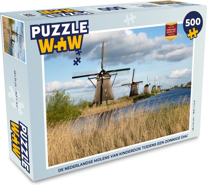 Puzzel Molen - Landschap - Nederland - Legpuzzel - Puzzel 500 stukjes
