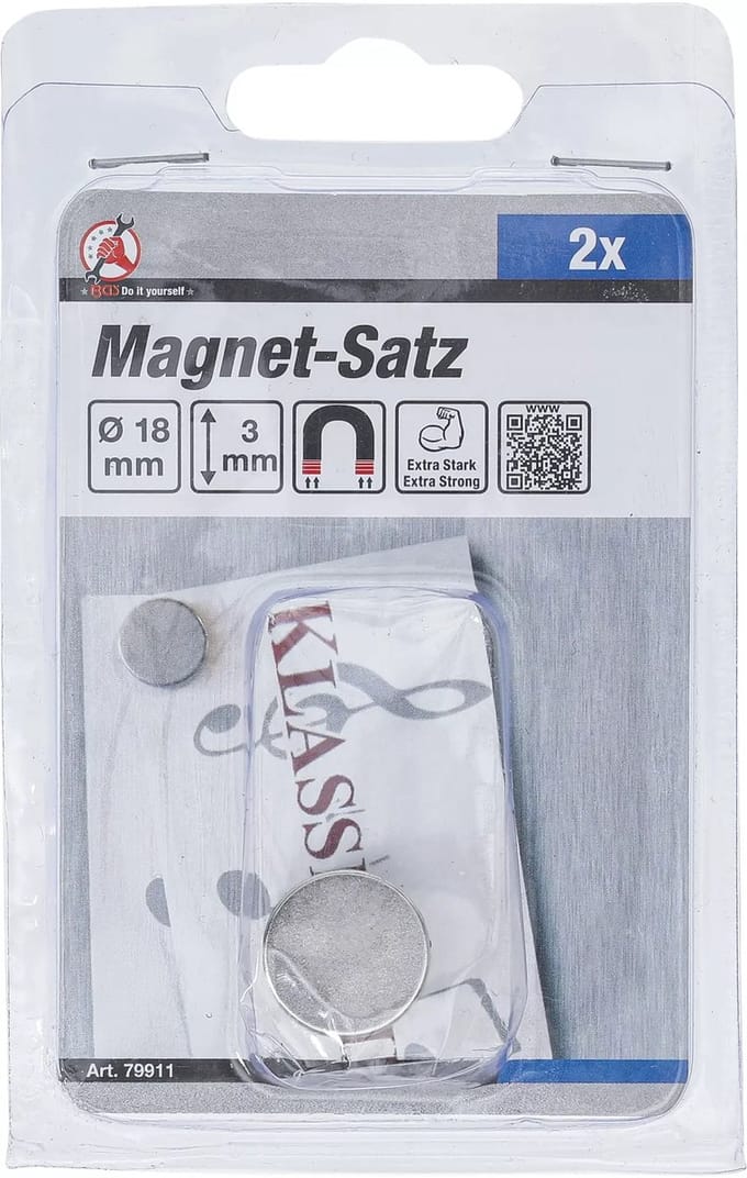 BGS Magneetset - extra sterk - Ø 18 mm - 2 delig
