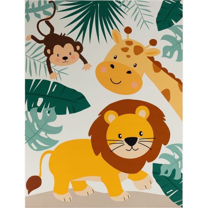 Kindertapijt Bini beige 200 cm vierkant