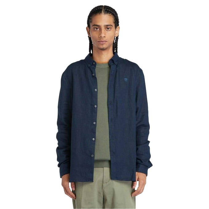 Timberland Heren Linnen Relaxed Fit Overhemd (Donkere saffier)