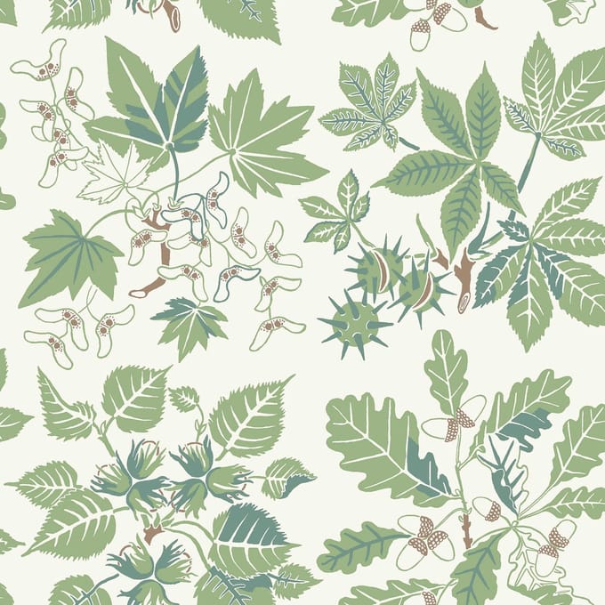 Boråstapeter Vliesbehang 5832 - Nordic Folks - Botanisch Groen - 53cm x 10.05m