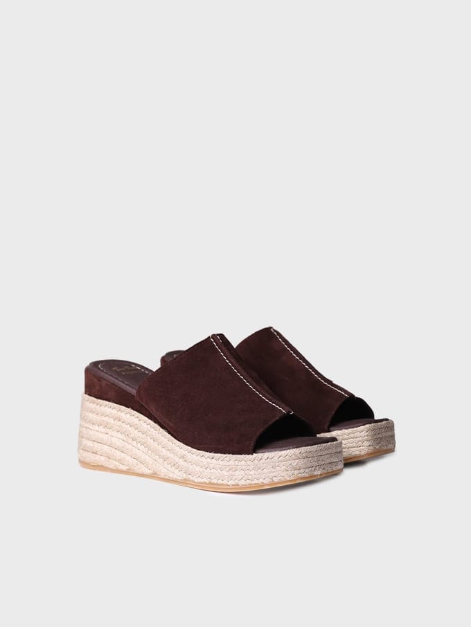 Suède espadrilles in klompstijl voor dames | MIRIAM
