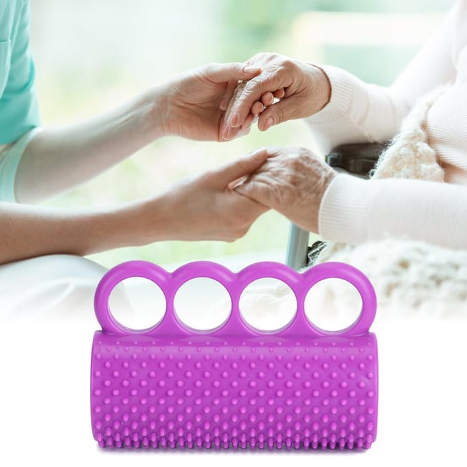 Renforceur de poigne pour rééducation d'hémiplégie post-AVC, exerciseur pour les doigts, exerciseur pour le poignet purple