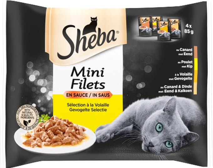 Sheba - Mini Filets Gevogelte in saus - 4x85g