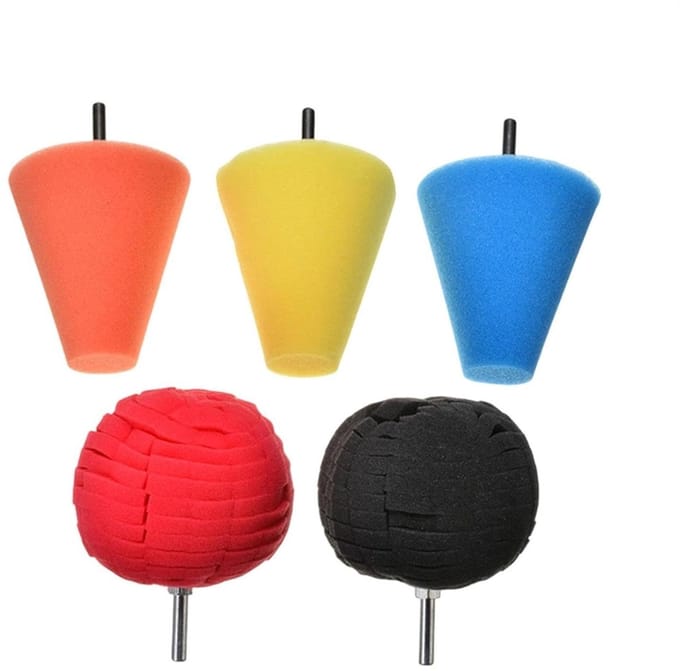 Polijstset Boormachine - Buffer Pads - Metaal Glansherstel - Vijf Herbruikbare Stukken - 25x16x8 cm - Niet gespecificeerd