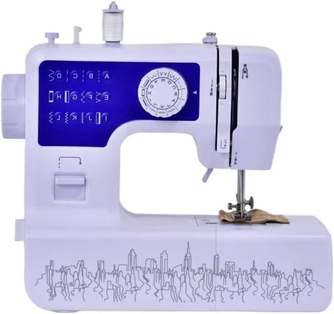 Mini Naaimachine - Elektrische Stikmachine - Thuis Knutselen - 4-6 Laags Stof - Compact Ontwerp - Blauw