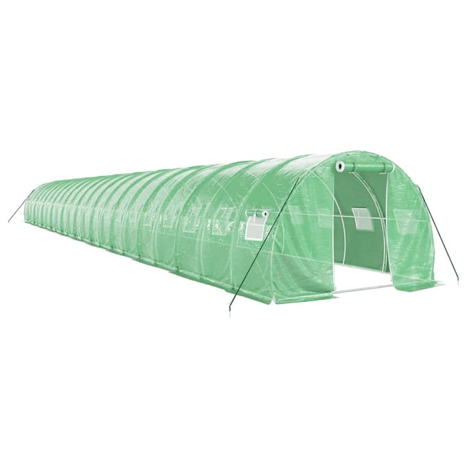 vidaXL - Tuinkas - met - stalen - frame - 66 - m² - 22x3x2 - m - groen