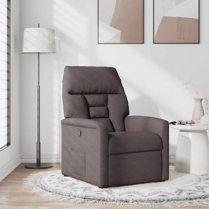 vidaXL - Fauteuil - verstelbaar - stof - donkerbruin