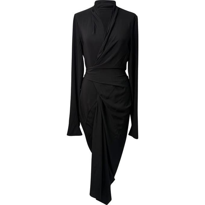 Rick Owens Cocoon midi-jurk in zwart acetaat