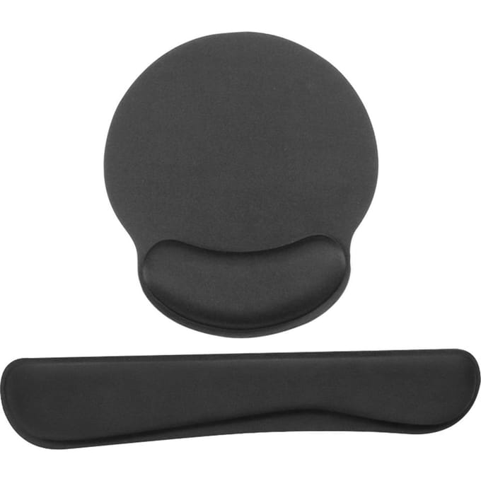 Ensemble de repose-poignets pour clavier et souris en mousse à mémoire de forme avec tissu Lycra antidérapant noir