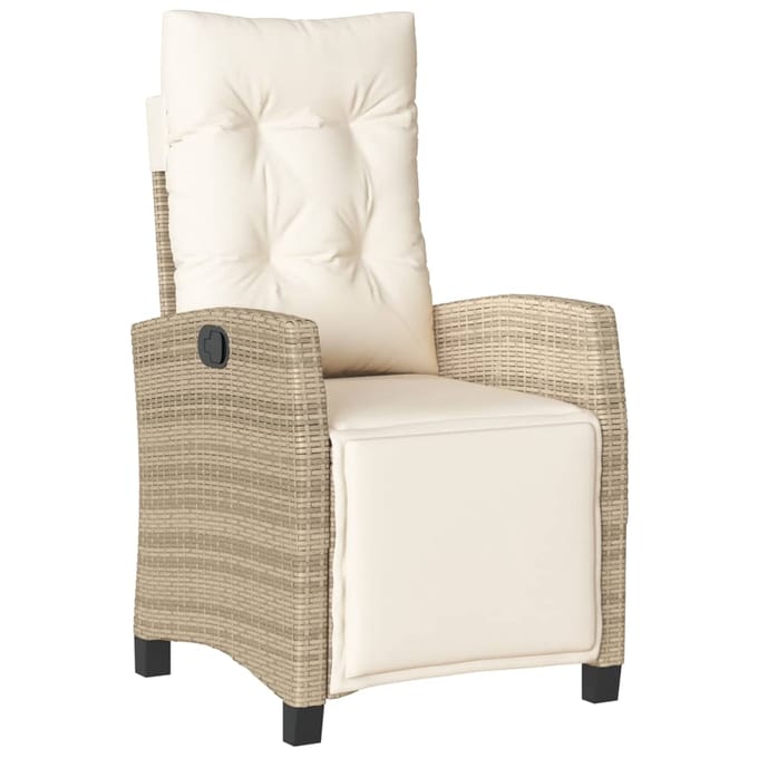 vidaXL - 5-delige - Tuinset - met - kussens - poly - rattan - beige