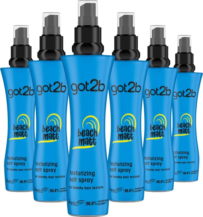 Got2b Beach Matt Texturizing Salt Spray - Haarstyling – Sea Salt Spray – Texture Spray – Beach Waves – Voordeelverpakking - 6 x 200 ml