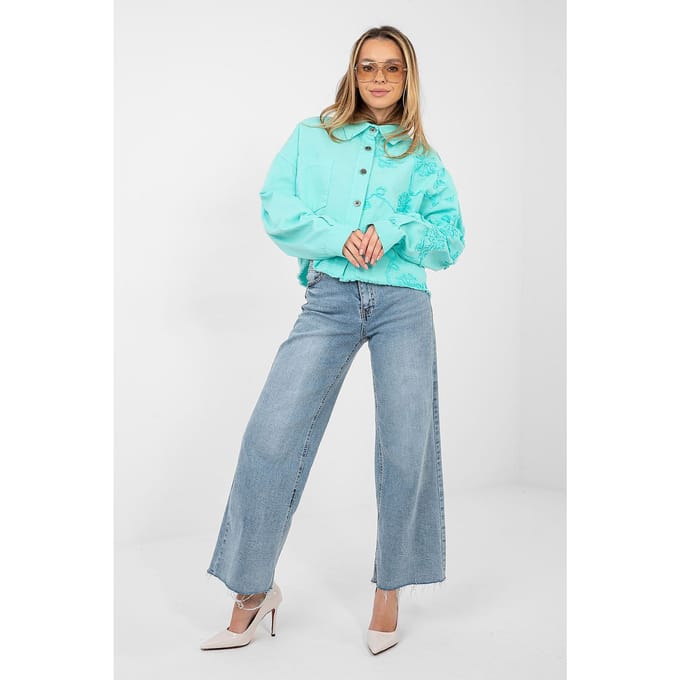 Flora Embroidered Jacket - Mint / One Size