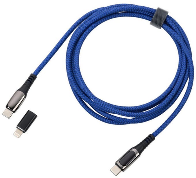 TROIKA CBL20/DB USB-kabel 2 m USB C USB C/Lightning Blauw