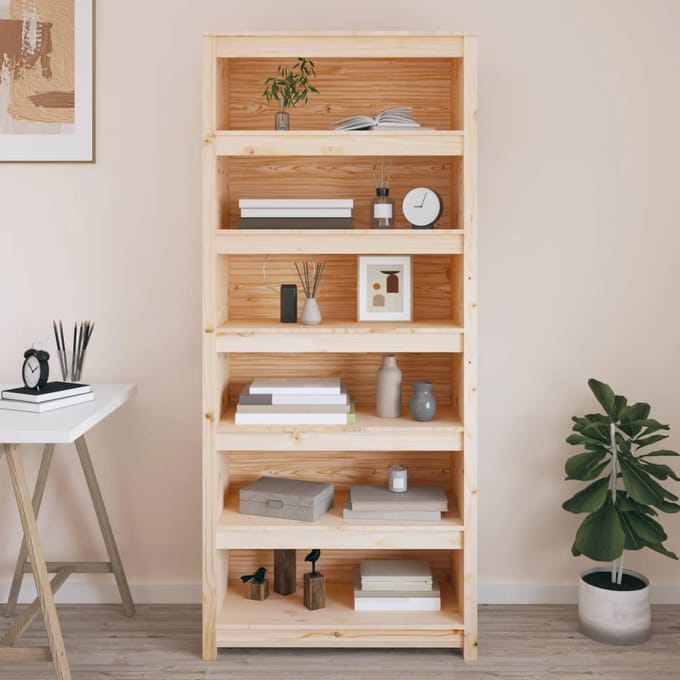 vidaXL - Boekenkast - 80x35x183 - cm - massief - grenenhout