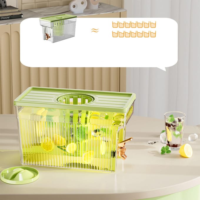 Koude Ketel met Kraan 3L PET Koelkast Waterfilter Dispenser Drinkcontainer voor Thuisfeest groen