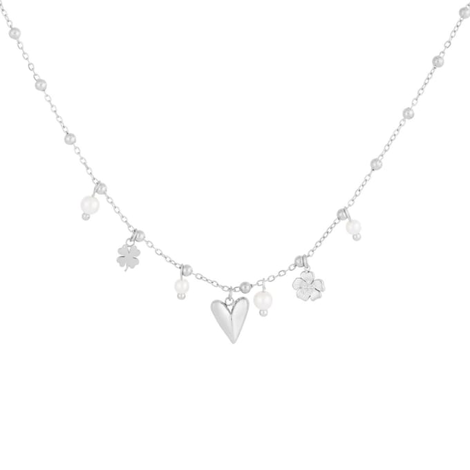 Lucky Love Ketting | RVS Zilver | Hartjes | Moederdag | Cadeau voor haar