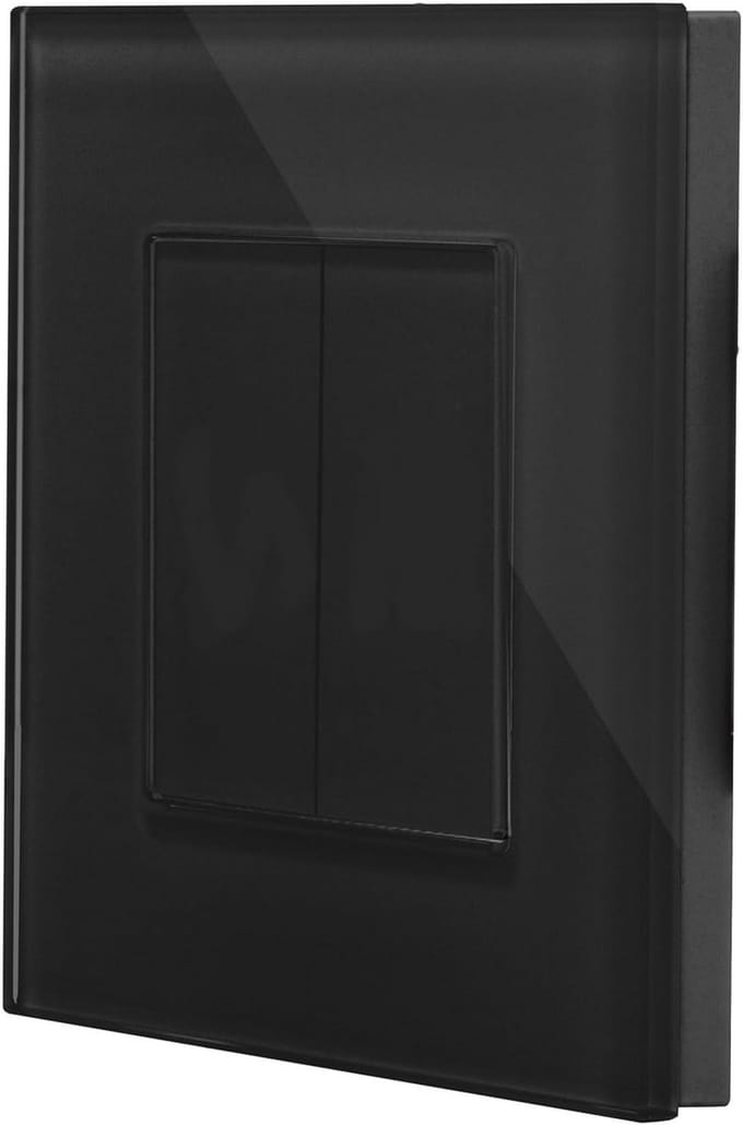 Dubbele Blinde Afdekplaat Zwart Glas Eenvoudig Frame