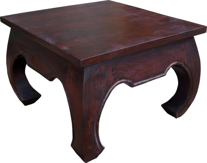 Vloertafel van Acaciahout - vierkant 60x60 cm, Koffietafel in Koloniale Stijl