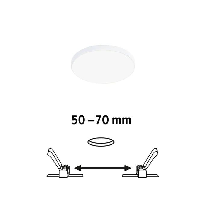 VariFit LED-inbouwpaneel Veluna Edge IP44 rond 90 mm 6W 500lm 4000K Wit dimbaar