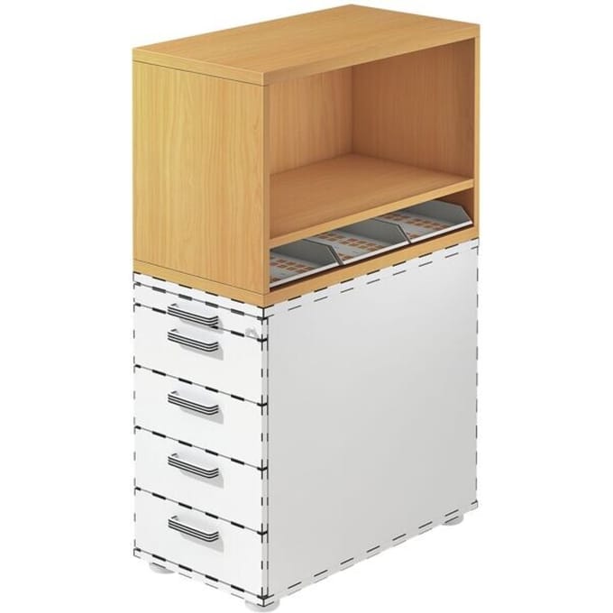 Bovenste plank, voor staande container, 1 plank, beukenhouten decor
