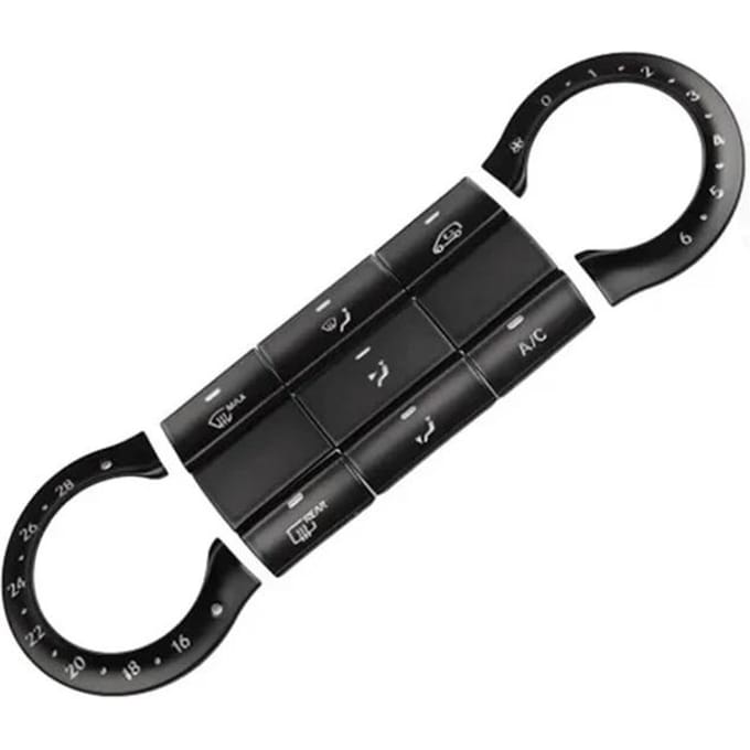Autocollant Garniture Bouton Climatisation De Console Centrale De Voiture, Mercedes Benz Cla, C117, Gla, black