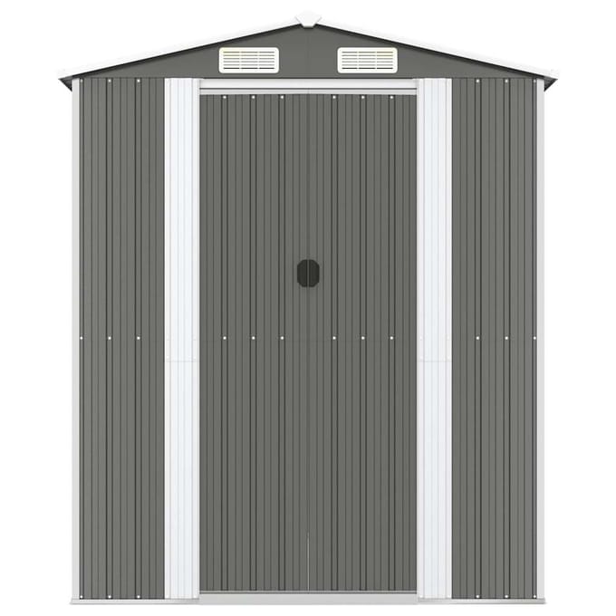 vidaXL - Tuinschuur - 192x440x223 - cm - gegalvaniseerd - staal - lichtgrijs