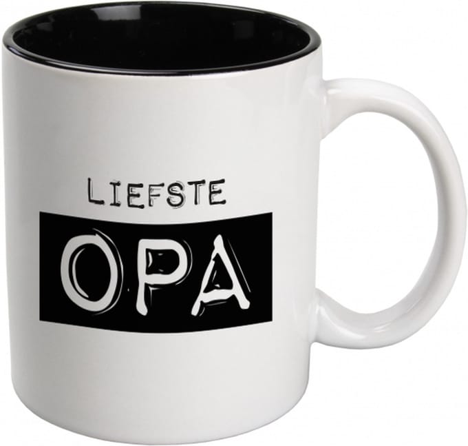 Mok met tekst | Liefste opa | Kleur: Zwart wit