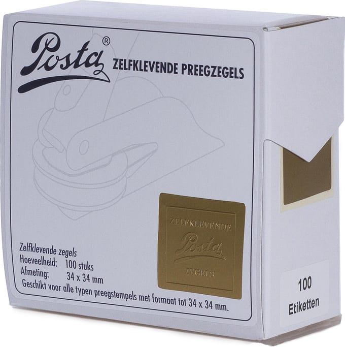 Zegeletiketten | goud | mat | 34x34mm