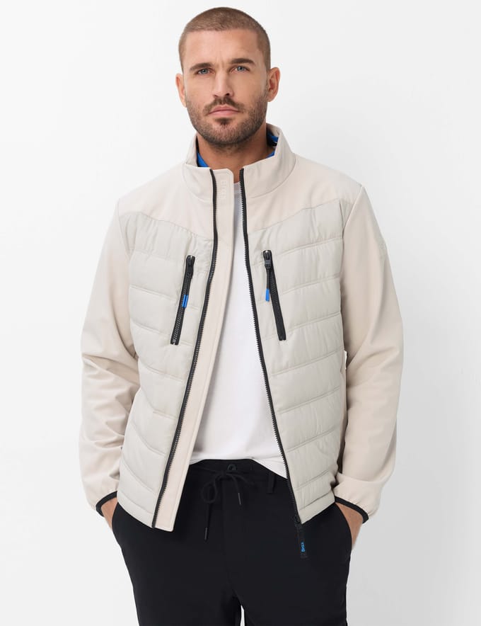 Brax Heren Jas  Style TREVOR chalk white, lichtbeige, maat M