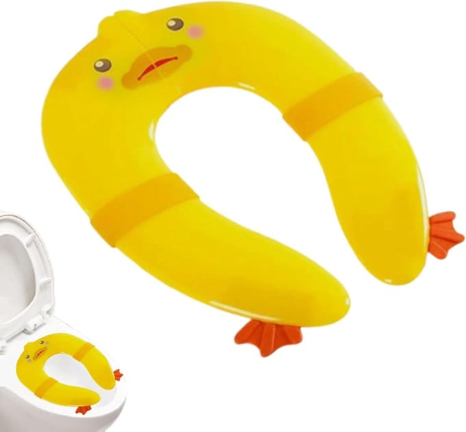 Toilethoes Eend - Potty training seat - Zindelijkheidstraining - Opvouwbaar ontwerp - 27x36.3cm - Rood gezicht