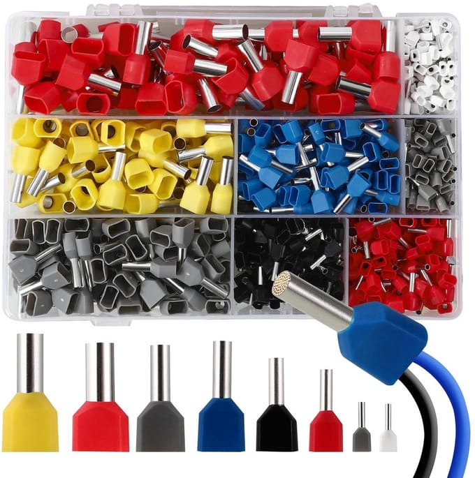 Dubbele kabelschoenen 750 stuks 0,5-10 mm² - compleet assortiment voor technische projecten