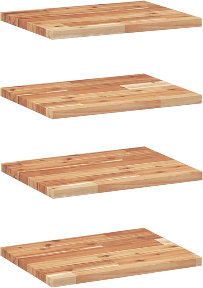 vidaXL - Wandschappen - 4 - st - zwevend - olieafwerking - 60x30x2 - cm - acaciahout