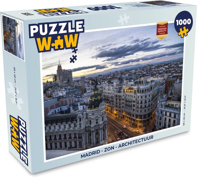 Puzzel Madrid - Zon - Architectuur - Legpuzzel - Puzzel 1000 stukjes volwassenen