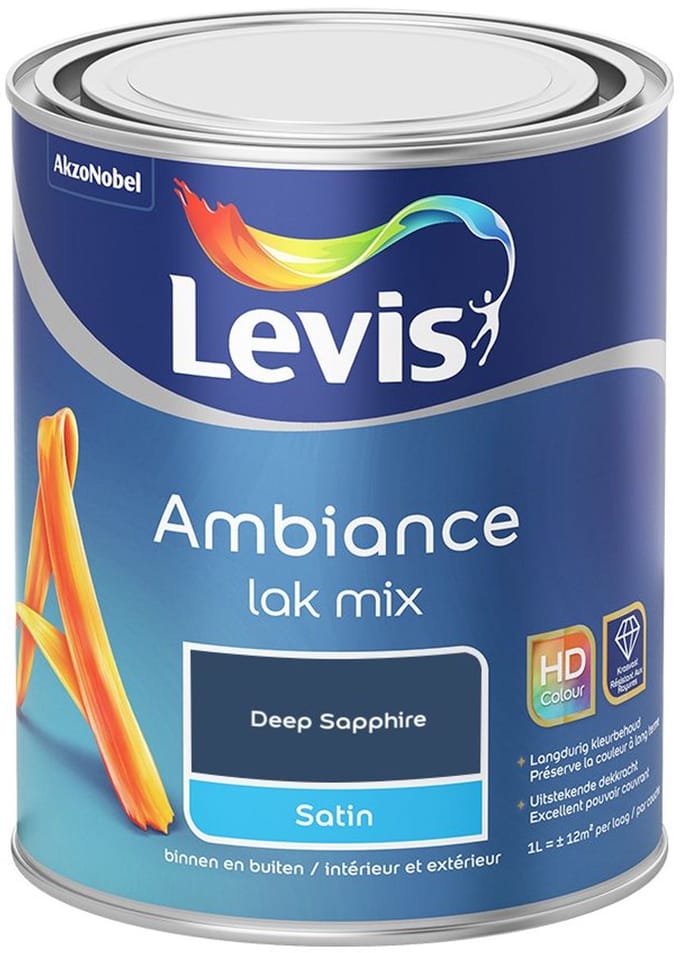 Levis - Ambiance Lak Satin Mix - Deep Sapphire - Mengverf - 1 L