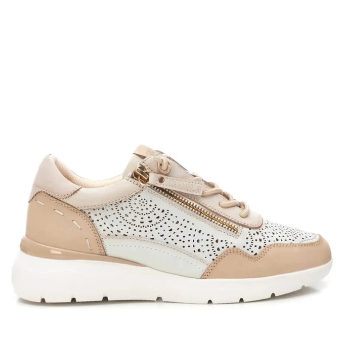 Dames sneakers met zijrits van leer Carmela
