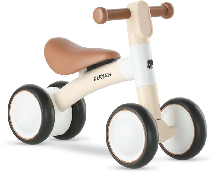 Deryan Milo Luxe Loopfiets - Peuterfiets voor 1 tot 3 Jaar - Cream